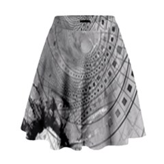 Fragmented Fractal Memories And Gunpowder Glass High Waist Skirt by jayaprime