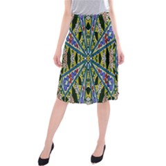 Kaleidoscope Background Midi Beach Skirt by BangZart