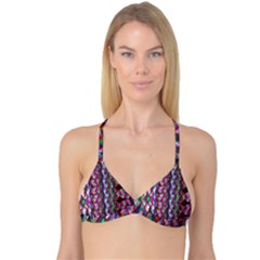 Textured Design Background Pink Wallpaper Of Textured Pattern In Pink Hues Reversible Tri Bikini Top by BangZart