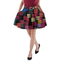 Colorful Horizontal Paint Strokes                         A-line Pocket Skirt by LalyLauraFLM