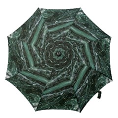 Green Marble Stone Texture Emerald  Hook Handle Umbrellas (small) by paulaoliveiradesign
