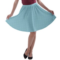 Blue Pattern A-line Skater Skirt by paulaoliveiradesign