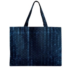 Blue Sparkly Sequin Texture Zipper Mini Tote Bag by paulaoliveiradesign