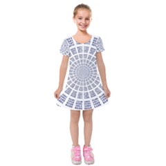 Illustration Binary Null One Figure Abstract Kids  Short Sleeve Velvet Dress by BangZart