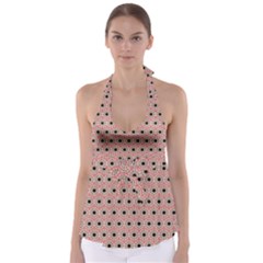 Black Stars Pattern Babydoll Tankini Top by linceazul