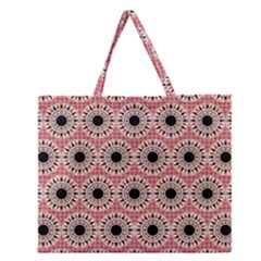 Black Stars Pattern Zipper Large Tote Bag by linceazul