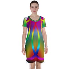 Colorful Easter Egg Short Sleeve Nightdress by BangZart