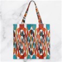 Colorful Geometric Abstract Zipper Grocery Tote Bag View2