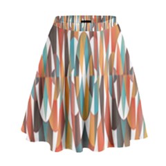 Colorful Geometric Abstract High Waist Skirt by linceazul