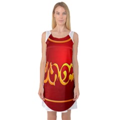 Easter Decorative Red Egg Sleeveless Satin Nightdress by BangZart