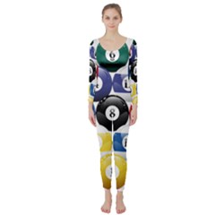 Racked Billiard Pool Balls Long Sleeve Catsuit by BangZart
