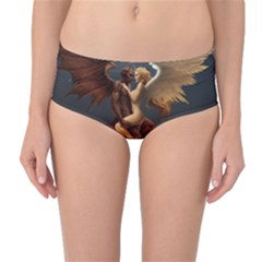 Angels Wings Curious Hell Heaven Mid-waist Bikini Bottoms by BangZart