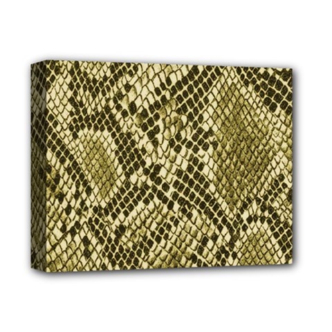Yellow Snake Skin Pattern Deluxe Canvas 14  X 11  by BangZart