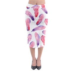 Watercolor Pattern With Feathers Midi Pencil Skirt by BangZart