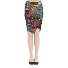 Vector Art Pattern Midi Wrap Pencil Skirt by BangZart