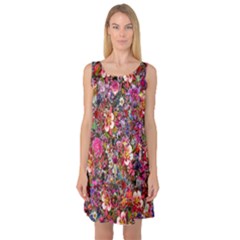 Psychedelic Flower Sleeveless Satin Nightdress by BangZart