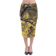 Colorful The Beautiful Of Traditional Art Indonesian Batik Pattern Velvet Midi Pencil Skirt by BangZart