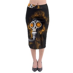 Gas Mask Midi Pencil Skirt by Valentinaart