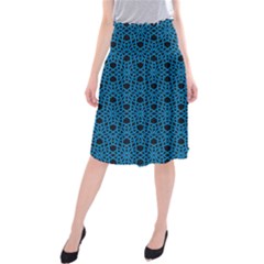 Triangle Knot Blue And Black Fabric Midi Beach Skirt by BangZart