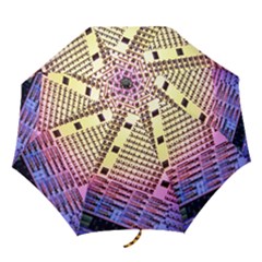 Optics Electronics Machine Technology Circuit Electronic Computer Technics Detail Psychedelic Abstra Folding Umbrellas by BangZart
