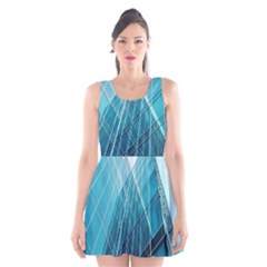 Glass Bulding Scoop Neck Skater Dress by BangZart