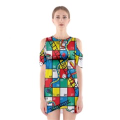 Snakes And Ladders Shoulder Cutout One Piece by BangZart