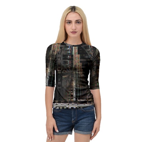 Blacktechnology Circuit Board Electronic Computer Quarter Sleeve Tee by BangZart