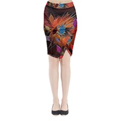 Colorful Leaves Midi Wrap Pencil Skirt by BangZart