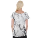 Marble Pattern Cap Sleeve Tops View2