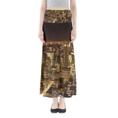New York City At Night Future City Night Full Length Maxi Skirt by BangZart