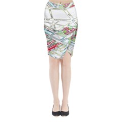 Paris Map Midi Wrap Pencil Skirt by BangZart