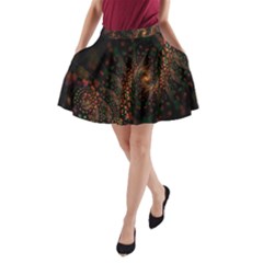 Multicolor Fractals Digital Art Design A-line Pocket Skirt by BangZart