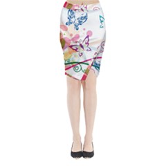 Butterfly Vector Art Midi Wrap Pencil Skirt by BangZart