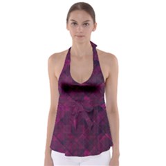 Pinkpunkplaid Babydoll Tankini Top by designsbyamerianna