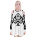 Acecard Velvet Long Sleeve Shoulder Cutout Dress View1