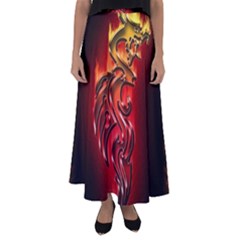 Dragon Fire Flared Maxi Skirt by BangZart