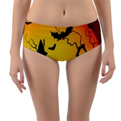 Halloween Night Terrors Reversible Mid-waist Bikini Bottoms by BangZart