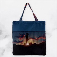 Art Sunset Anime Afternoon Grocery Tote Bag by BangZart