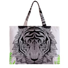 Tiger Head Zipper Mini Tote Bag by BangZart