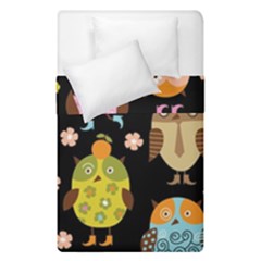 Cute Owls Pattern Duvet Cover Double Side (single Size) by BangZart