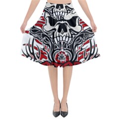 Acab Tribal Flared Midi Skirt by Valentinaart