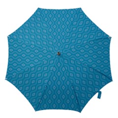Blue Ornamental Pattern Hook Handle Umbrellas (medium) by TastefulDesigns