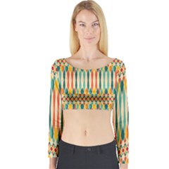 Festive Pattern Long Sleeve Crop Top by linceazul