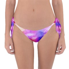 Colorful Abstract Pink And Purple Pattern Reversible Bikini Bottom by paulaoliveiradesign