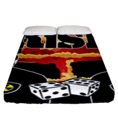 Nuclear Explosion Trump And Kim Jong Fitted Sheet (king Size) by Valentinaart