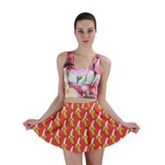 Bright Pink And Yellow Peeled Banana Patterns Mini Skirt by NorthernWhimsy