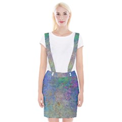 Colorful Pattern Blue And Purple Colormix Braces Suspender Skirt by paulaoliveiradesign
