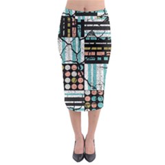 Distressed Pattern Midi Pencil Skirt by linceazul