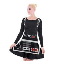 Video Game Controller 80s Suspender Skater Skirt by Valentinaart