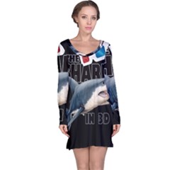 The Shark Movie Long Sleeve Nightdress by Valentinaart